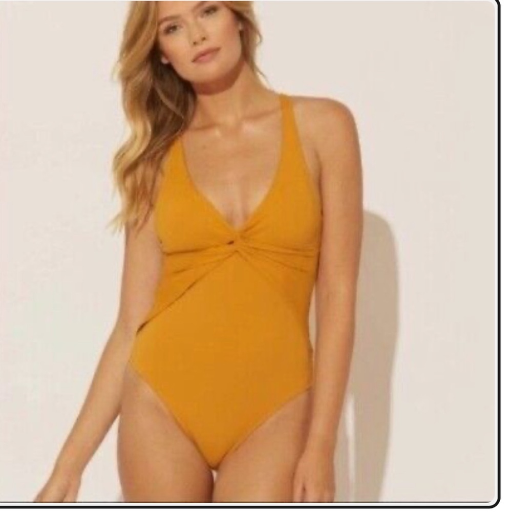 Bleu Rod Beattie One Piece Swimsuit Desert Dreams Yellow Gold